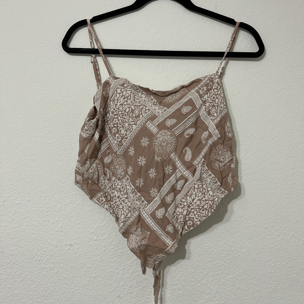 Cloud Ten Bandana Scarf Top Boho Paisley Tie Back Adjustable with strap Y2K M